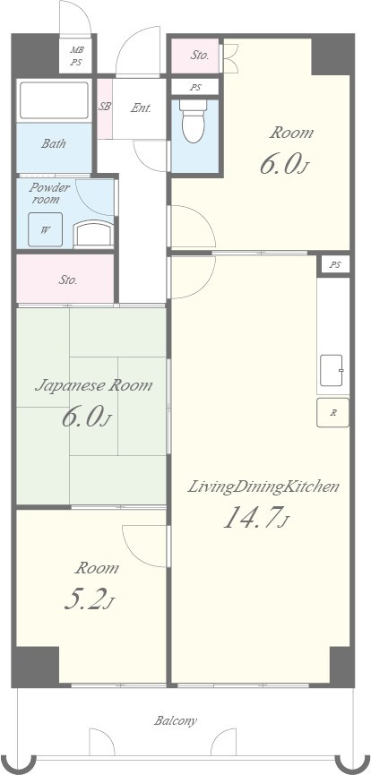 インペリアル南ヶ丘 202号室 間取り