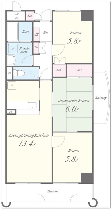 インペリアル南ヶ丘 202号室 間取り