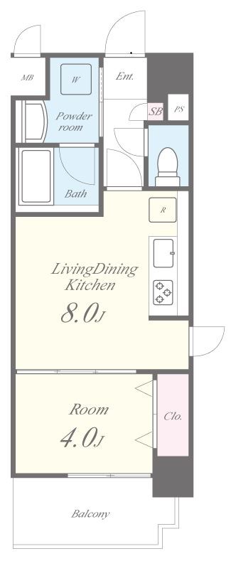 スタシオン河内山本 102号室 間取り