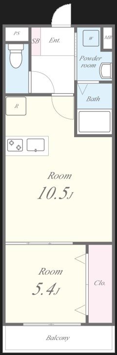 グランパシフィック大経大北 202号室 間取り