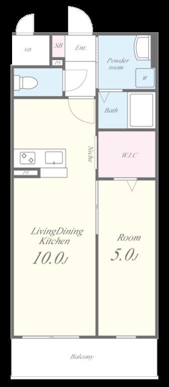 グランパシフィック花園innovation 703号室 間取り