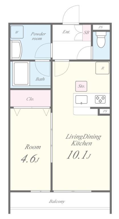 プランドール新町 206号室 間取り