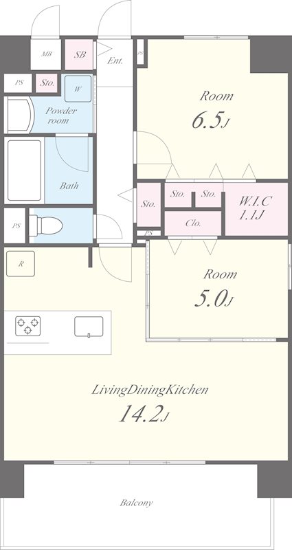グランヴィラッセ北梅田 206号室 間取り