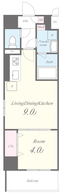 アリビオ大阪港 0901号室 間取り