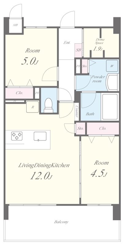 グランヴィラッセ北梅田 605号室 間取り