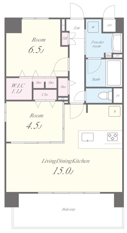 グランヴィラッセ北梅田 701号室 間取り