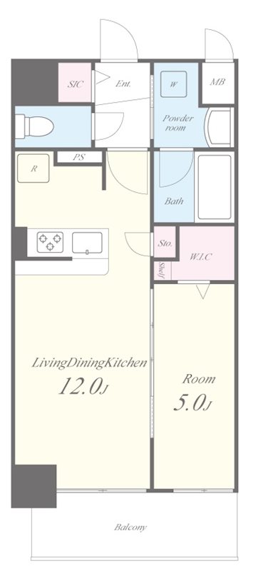リュエルうめきた 0905号室 間取り