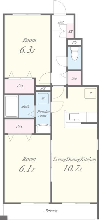 ロワジール 101号室 間取り