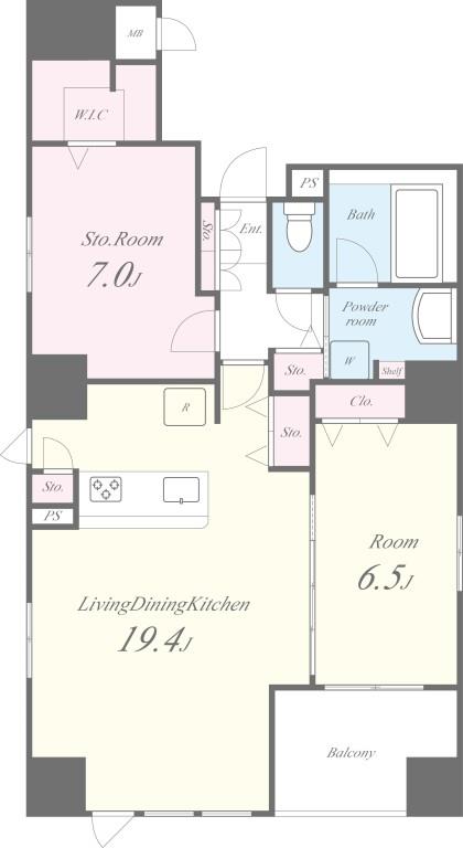 シークレフ北浜 0902号室 間取り