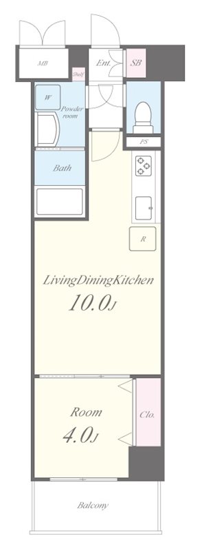 プライムステージ弁天町 0503号室 間取り