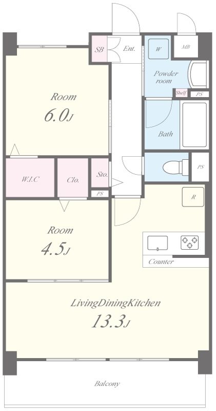 リラスクエア八尾宮町Ⅱ 間取り図