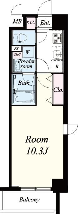 CALME高浜 307号室 間取り