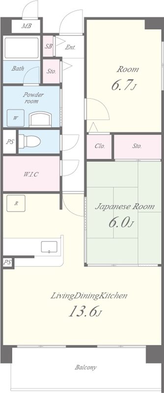 ﾗﾌｫｰﾚ三郷弐番館 間取り図