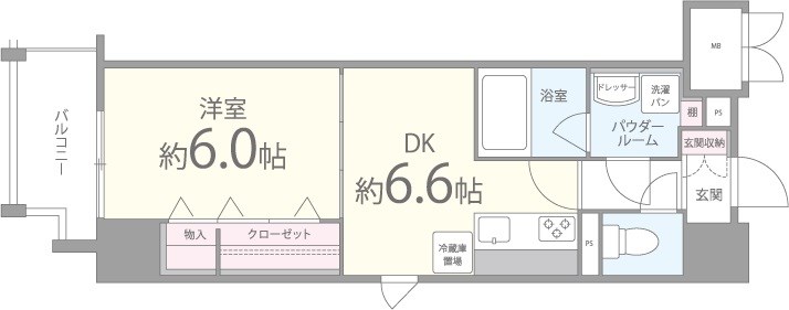 BROU上町台 0703号室 間取り
