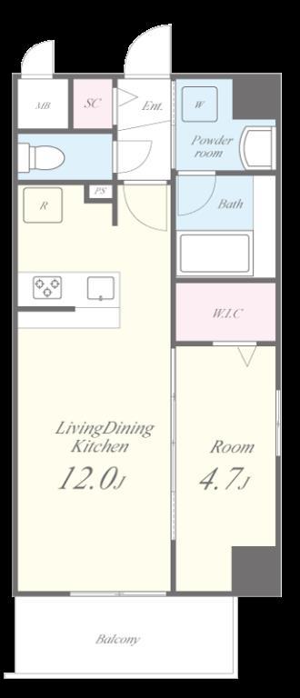 VIVACE三国ヶ丘（ビバーチェ三国ヶ丘） 間取り図