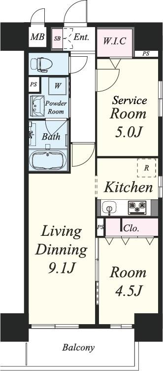 ルボワ天満橋 間取り図
