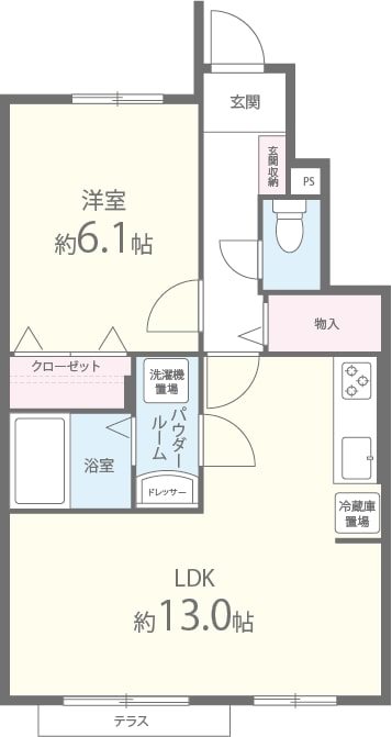 グレイスヒル畑 102号室 間取り