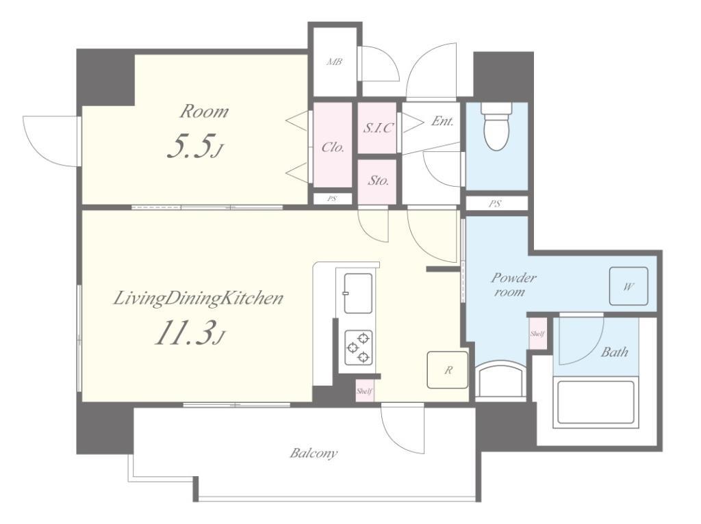 SKYレジデンス大阪梅田 0501号室 間取り