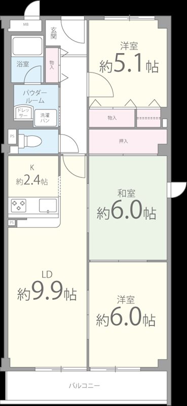 パール久米田 間取り図