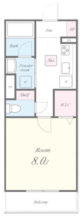 リプライネ中楠 206号室 間取り