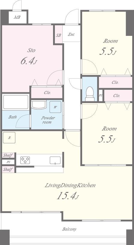 ルミナスベガ 101号室 間取り