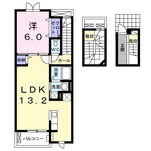 クリスタルガーデン　カラー 間取り図