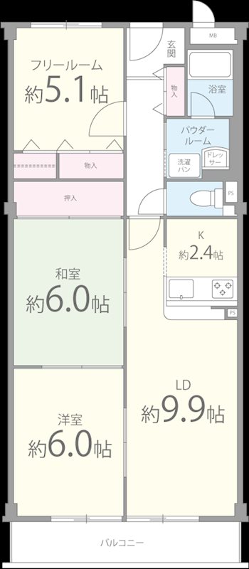 パール久米田 間取り図