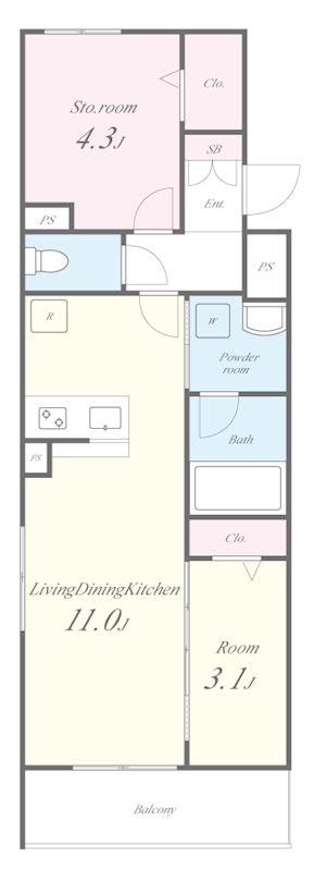 NEW LINE WEST 305号室 間取り