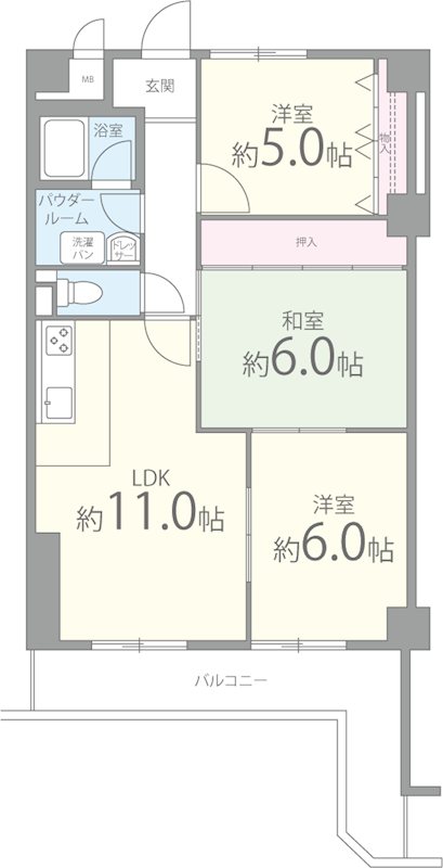 エスポワール恵我之荘 間取り図