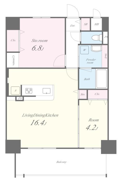 ラ フィエスタ新神戸 1003号室 間取り