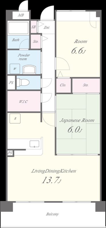 ﾗﾌｫｰﾚ三郷弐番館 間取り図