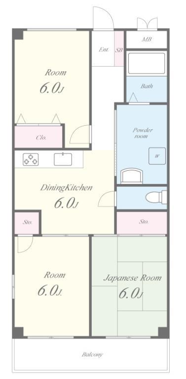 千里山アカシヤハイツ 間取り図