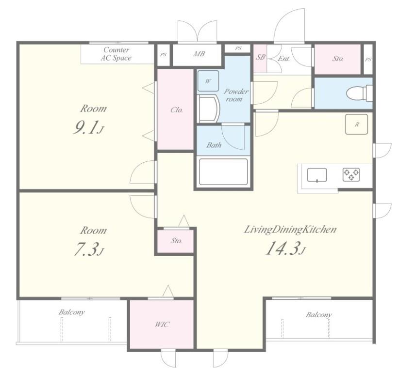 ベルヴィル千光前 間取り図