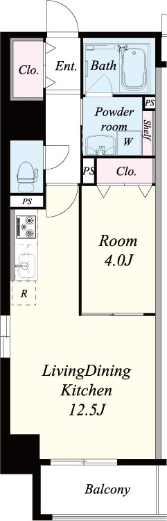 ル・マージュ新町 1303号室 間取り