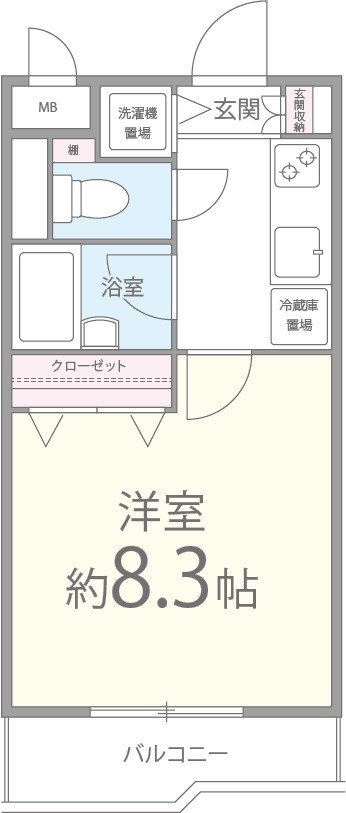 ボアドゥブルー 407号室 間取り