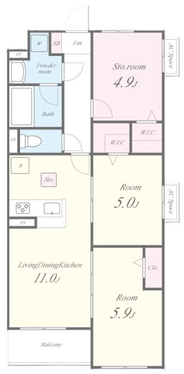 シャルム・ノール浜町 間取り図
