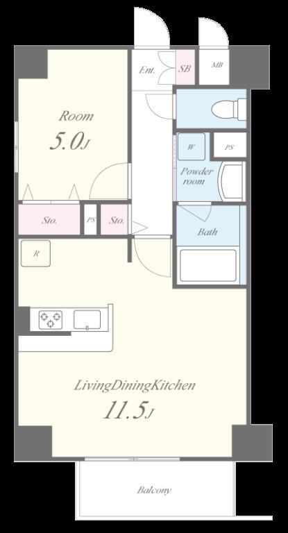 カーサヴェルデ東小橋 間取り図