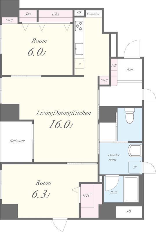 カノン甲南山手 703号室 間取り