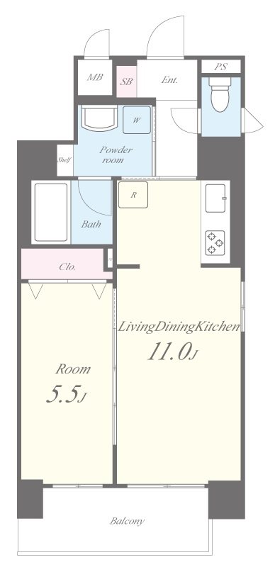 フェリーチェ難波 705号室 間取り