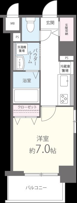 レユシール(中央区) 505号室 間取り