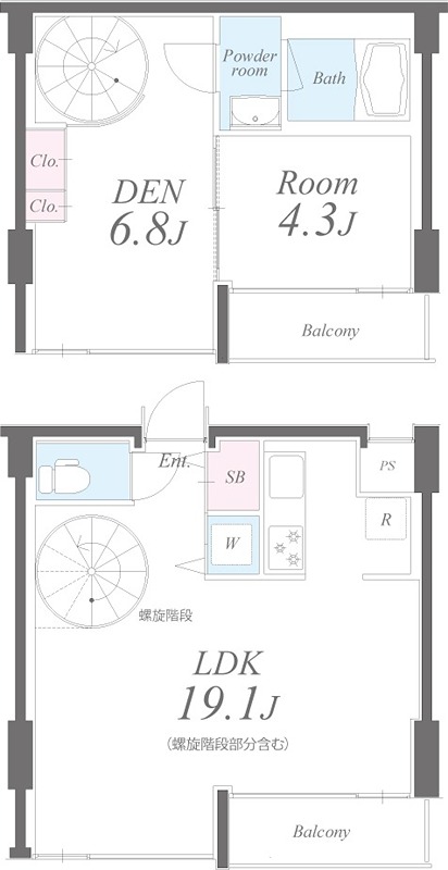 セイワ南堀江リバーレジデンスWEST 間取り図