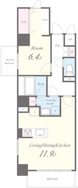 GARDEN COURT A 高島平 間取り図