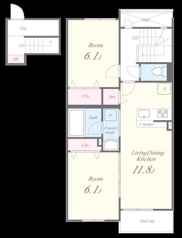 コート・ド・ボーヌ深江南北棟 306号室 間取り