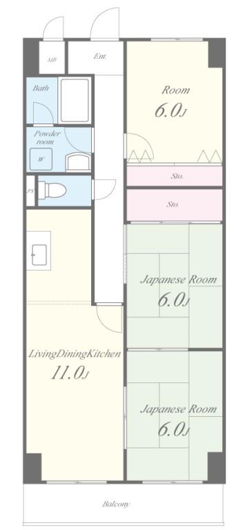 メゾン菱江 1005号室 間取り