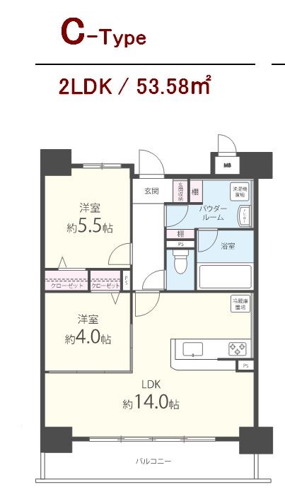 Le Vert 高槻 407号室 間取り