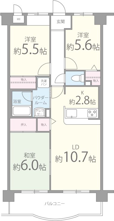 コンフォート和泉 403号室 間取り