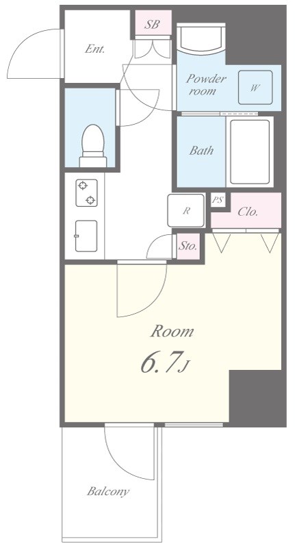 フジマン北梅田 0203号室 間取り