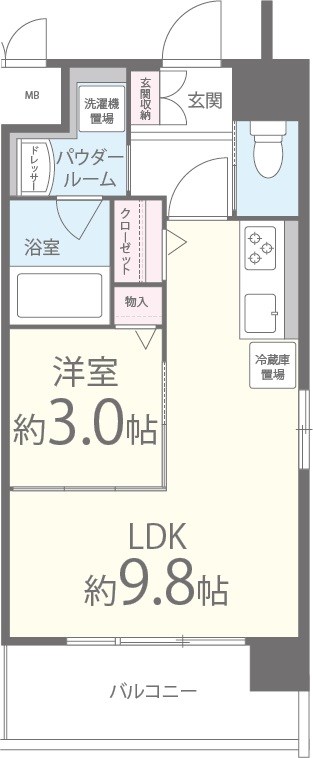 スクウェア　J 406号室 間取り