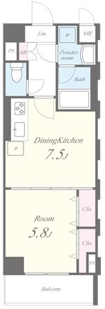 市ヶ谷二十騎町レジデンス 間取り図