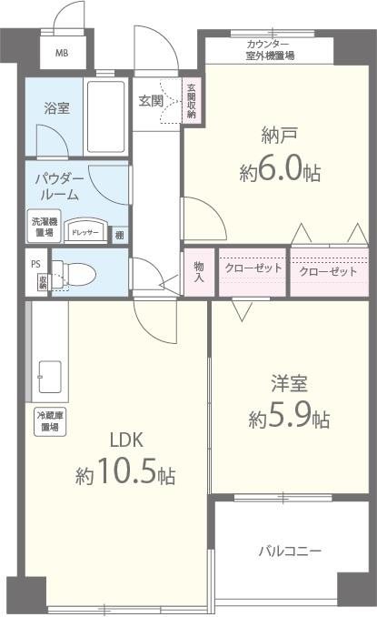 ラフラガンシア 102号室 間取り
